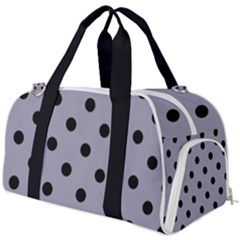 Large Black Polka Dots On Coin Grey - Burner Gym Duffel Bag by FashionLane