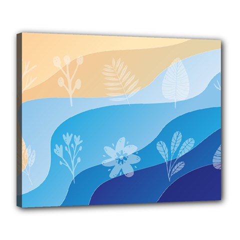Flower Branch Corolla Wreath Lease Canvas 20  X 16  (stretched) by HermanTelo