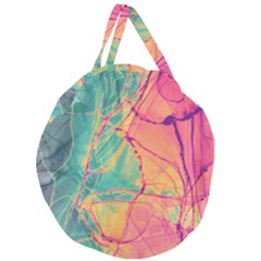 Alcohol Ink Giant Round Zipper Tote by Dazzleway
