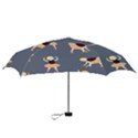 Cute  Pattern With  Dancing Ballerinas On The Blue Background Mini Folding Umbrellas View3