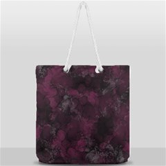 Purple Alcohol Ink Full Print Rope Handle Tote (large) by Dazzleway