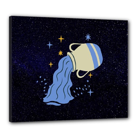 Aquarius Horoscope Astrology Zodiac Canvas 24  X 20  (stretched) by Mariart