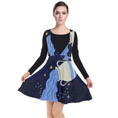 Aquarius Horoscope Astrology Zodiac Plunge Pinafore Dress by Mariart