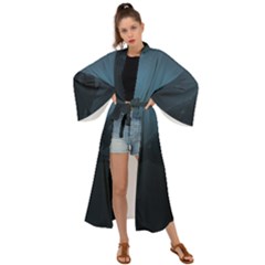 Blue Whale Family Maxi Kimono by goljakoff