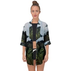 Blue Whales Dream Open Front Chiffon Kimono by goljakoff