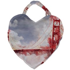 Golden Bridge Giant Heart Shaped Tote by goljakoff