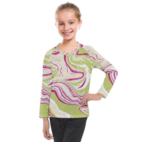 Vector Vivid Marble Pattern 6 Kids  Long Mesh Tee by goljakoff
