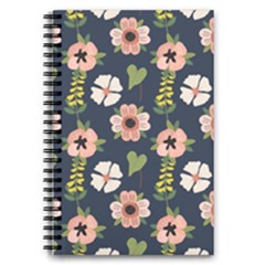 Flower White Grey Pattern Floral 5 5  X 8 5  Notebook by Dutashop