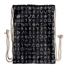 Alchemical Symbols - Collected Inverted Drawstring Bag (large) by WetdryvacsLair