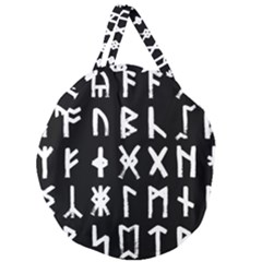 The Anglo Saxon Futhorc Collected Inverted Giant Round Zipper Tote by WetdryvacsLair