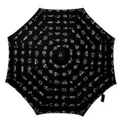 Electrical Symbols Callgraphy Short Run Inverted Hook Handle Umbrellas (medium) by WetdryvacsLair
