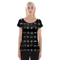 Electrical Symbols Callgraphy Short Run Inverted Cap Sleeve Top by WetdryvacsLair