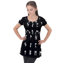 Elder Futhark Rune Set Collected Inverted Puff Sleeve Tunic Top by WetdryvacsLair