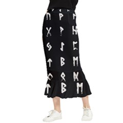 Elder Futhark Rune Set Collected Inverted Maxi Fishtail Chiffon Skirt by WetdryvacsLair
