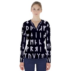 Complete Dalecarlian Rune Set Inverted V-neck Long Sleeve Top by WetdryvacsLair