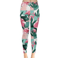 Beautiful Flamingo Pattern Leggings  by designsbymallika