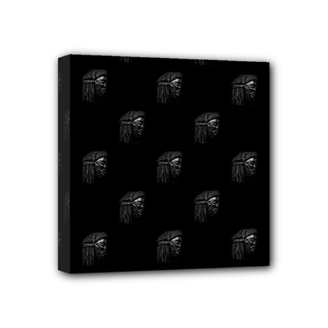 Arfican Head Sculpture Motif Print Pattern Mini Canvas 4  X 4  (stretched) by dflcprintsclothing