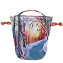 Paysage D hiver Drawstring Bucket Bag View2