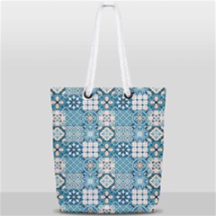 Ceramic Tile Pattern Full Print Rope Handle Tote (small) by designsbymallika