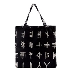 Ogham Rune Set Complete Inverted Grocery Tote Bag by WetdryvacsLair