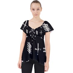 Ogham Rune Set Complete Inverted Lace Front Dolly Top by WetdryvacsLair