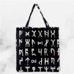 Macromannic Runes Collected Inverted Grocery Tote Bag by WetdryvacsLair