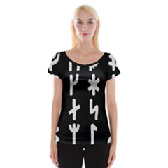 Younger Futhark Rune Set Collected Inverted Cap Sleeve Top by WetdryvacsLair