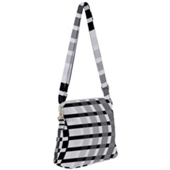Nine Bar Monochrome Fade Squared Bend Zipper Messenger Bag by WetdryvacsLair