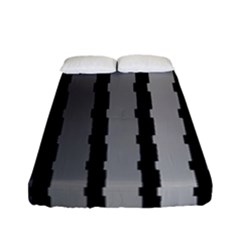 Nine Bar Monochrome Fade Squared Pulled Fitted Sheet (full/ Double Size) by WetdryvacsLair