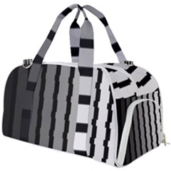 Nine Bar Monochrome Fade Squared Pulled Burner Gym Duffel Bag by WetdryvacsLair