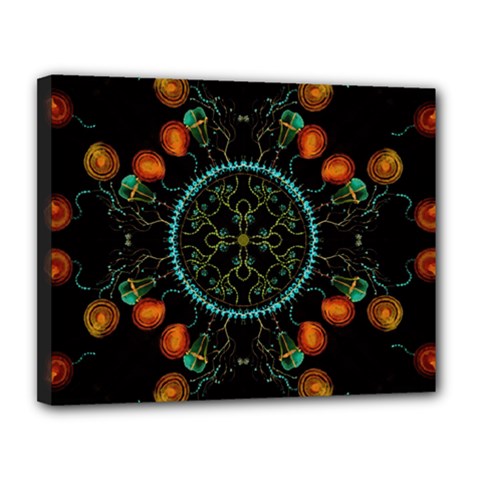 Mandala - 0006 - Floating Free Canvas 14  X 11  (stretched) by WetdryvacsLair