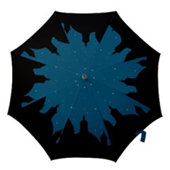 Silhouette Night Scene Cityscape Illustration Hook Handle Umbrellas (medium) by dflcprintsclothing