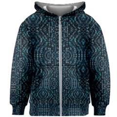 Fancy Stone Mosaic Print Pattern Kids  Zipper Hoodie Without Drawstring by dflcprintsclothing