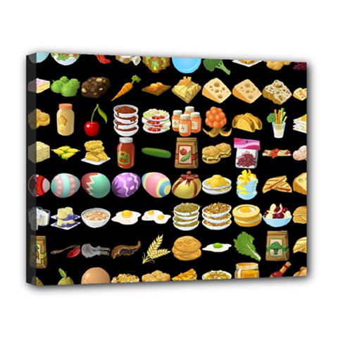 Glitch Glitchen Food Pattern One Canvas 14  X 11  (stretched) by WetdryvacsLair