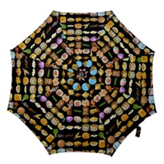 Glitch Glitchen Food Pattern One Hook Handle Umbrellas (large) by WetdryvacsLair