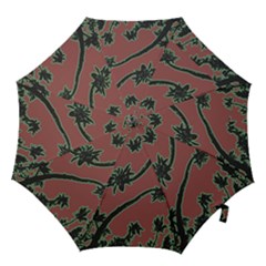 Tropical Style Floral Motif Print Pattern Hook Handle Umbrellas (large) by dflcprintsclothing