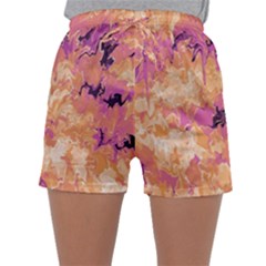 Yellow And Pink Abstract Sleepwear Shorts by Dazzleway