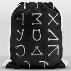 Heinrich Cornelius Agrippa Of Occult Philosophy 1651 Angelic Alphabet Or Celestial Writing Collected Inverted Drawstring Bag (large) by WetdryvacsLair
