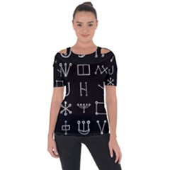 Heinrich Cornelius Agrippa Of Occult Philosophy 1651 Malachim Alphabet Collected Inverted Square Shoulder Cut Out Short Sleeve Top by WetdryvacsLair
