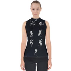 Katzen Cats Mock Neck Shell Top by WetdryvacsLair