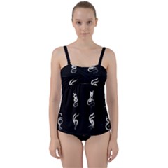 Katzen Cats Twist Front Tankini Set by WetdryvacsLair