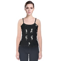 Katzen Cats Velvet Spaghetti Strap Top by WetdryvacsLair