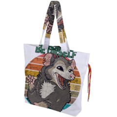 Possum - Be Urself Drawstring Tote Bag by Valentinaart