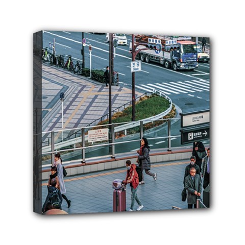 Crowded Urban Scene, Osaka Japan Mini Canvas 6  X 6  (stretched) by dflcprintsclothing