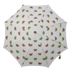 Butterfly Cartoon Drawing Motif  Pattern Hook Handle Umbrellas (medium) by dflcprintsclothing