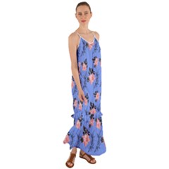 Flowers Pattern Cami Maxi Ruffle Chiffon Dress by Sparkle