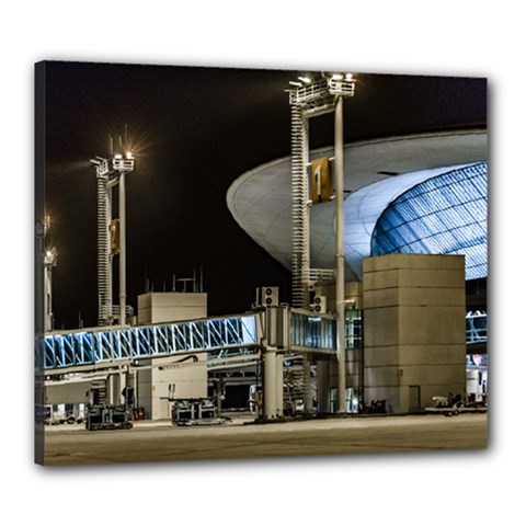 Montevideo Airport Night Scene, Uruguay Canvas 24  X 20  (stretched) by dflcprintsclothing