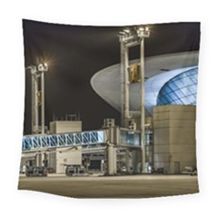Montevideo Airport Night Scene, Uruguay Square Tapestry (large) by dflcprintsclothing