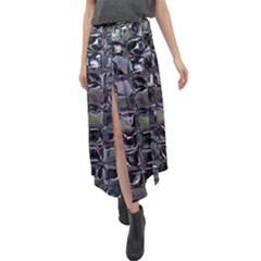 Funky Mosaic  Velour Split Maxi Skirt by MRNStudios