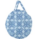 Blue pattern Giant Round Zipper Tote View1